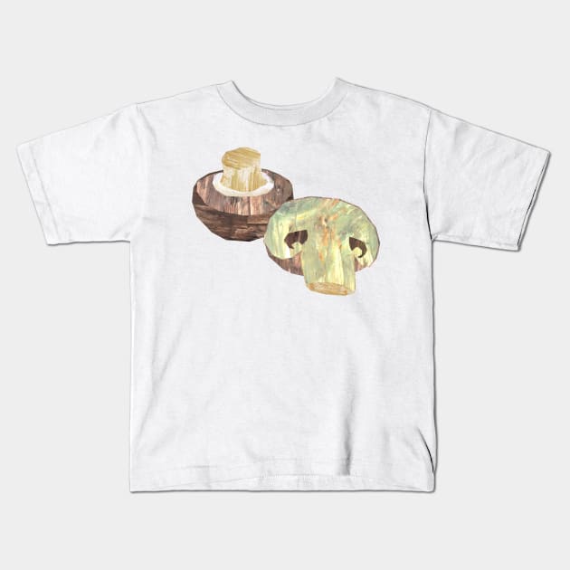 Mushrooms Kids T-Shirt by Babban Gaelg